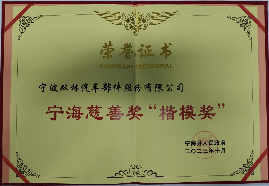 pp电子荣获首批宁海慈善奖“楷模奖”